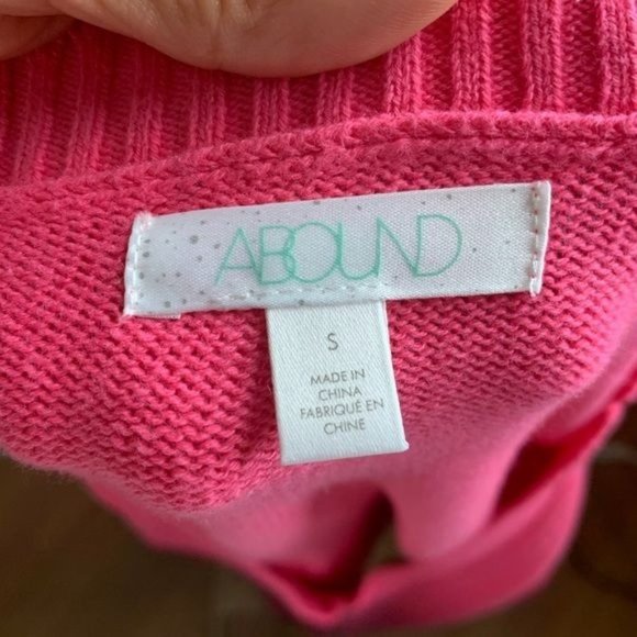 Abound Pink V-Neck Knit Sweater Size Small - Picture 4 of 6